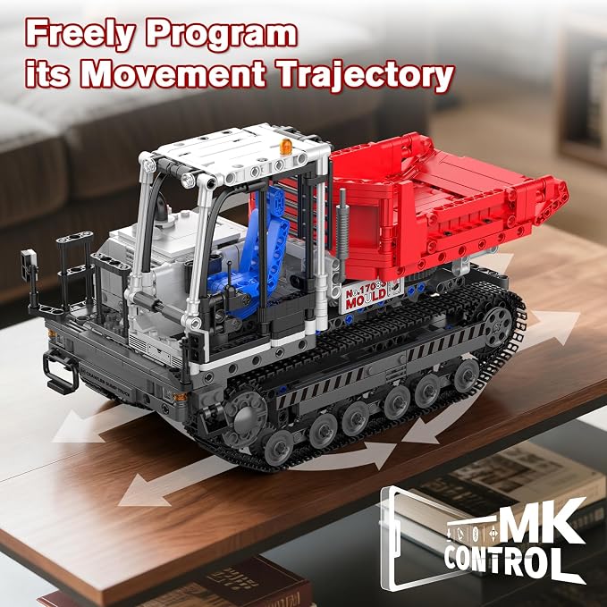 Mould King Technik Crawler Dump Truck Building Sets, 17083 APP Programmable Construction Large Vehicle Model Set, Track-Type Dump Truck Building Set for Adult(1105 Pcs)