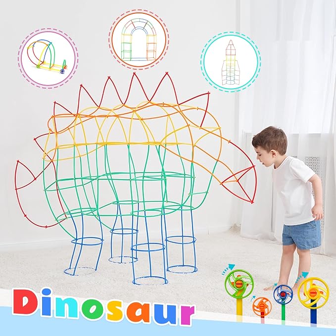 600Pcs STEM Building Toys,Straw Constructor Building Blocks Toy,Develops Motor Skills and Logic Thinking,Classroom Must Haves Creativity Preschool Toy for Kids Aged 3+,Great Gift for Kids