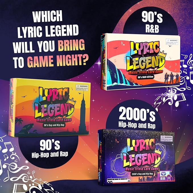 Lyric Legend 2000s Hip-Hop and Rap Music Trivia Game - Adult Games for Game Night - Good for Groups – Finish The Lyrics Party Game - Multiple Choice, Listen While You Play with Included Playlist!