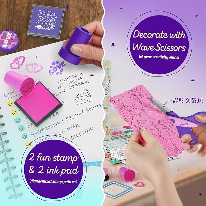 LAOESE 2-Pack DIY Journal Kit for Girls - Birthday Gifts for Girls 8 9 10 11 12 13 14 Years Old - Arts & Crafts for Teen Girl Gifts Trendy Stuff - Scrapbook & Diary Supplies Toys Set
