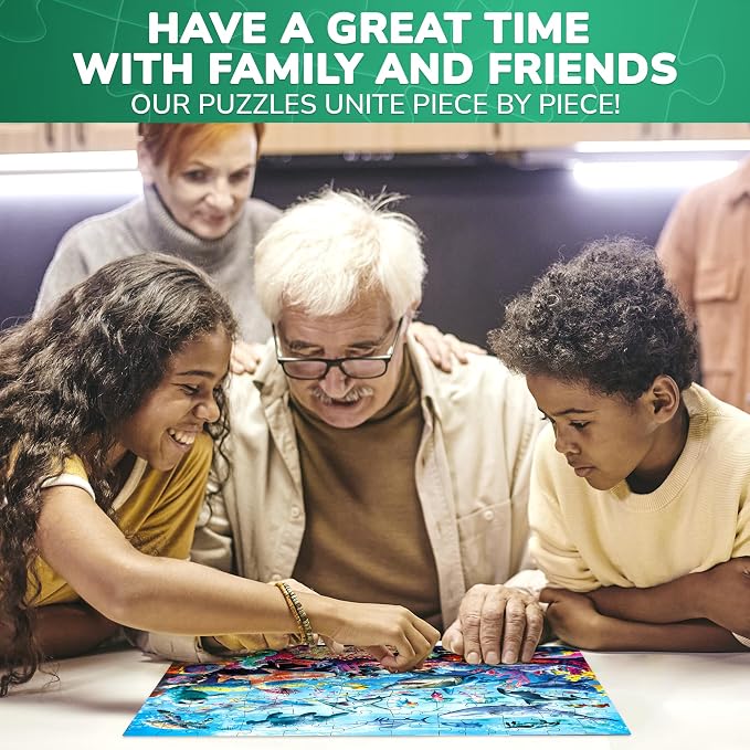 QUOKKA 100 Piece Puzzles for Kids Ages 4-6 – Floor Kids Puzzles Ages 6-8 Year Old – Toy for Learning Ocean Animals for 8-10 yo – Jigsaw Toddler Game for Boy and Girl Age 3-5