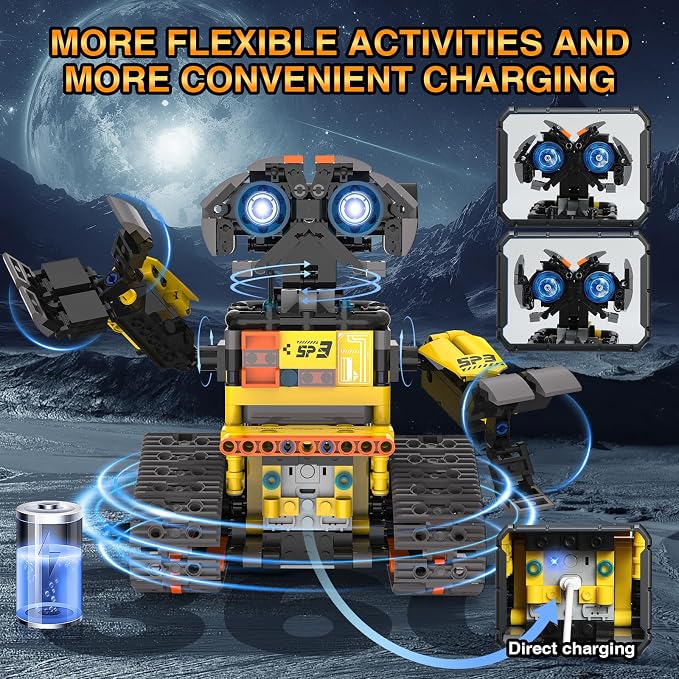 ADUSRIZ 5 in1 Stem Robot Building Kit for Kids Ages 8-13, 688 PCS Remote & App Controlled Dinosaur Car Building Toys for Kids Science Learning, Birthday Gifts for 8 9 10 11 12+ Years Old Boys Girls