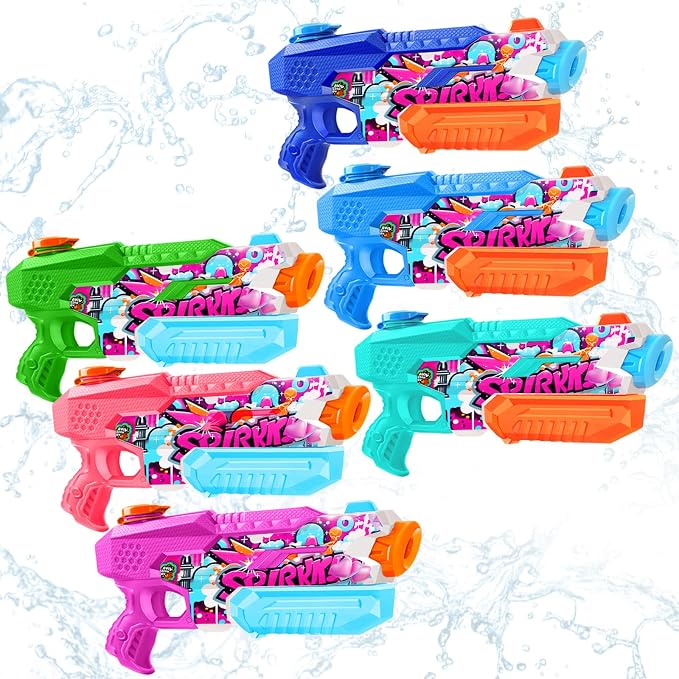 Water Gun for Adults Kids: 600CC 6 Pack Squirt Blasters Super Water Guns for Adults Kids,Water Gun Outdoor Toys High Capacity Summer Soaker for Swimming Pool Beach Fighting, Long Shooting Distance