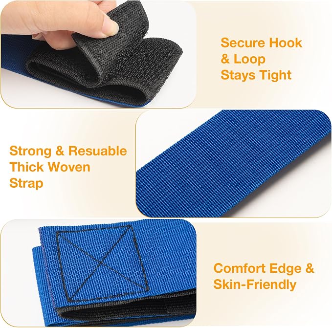 3 Legged Race Bands, Field Day Games for Adults, Outdoor Games for Carnival, Family Reunion & Backyard Party,Team Building Relay Race for 6 Players (2pk, Blue & Red)