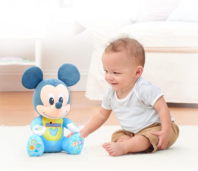 Disney Baby Musical Discovery 10-inch Interactive Plush Mickey Mouse, Music and Phrases, Early Learning, Toddler