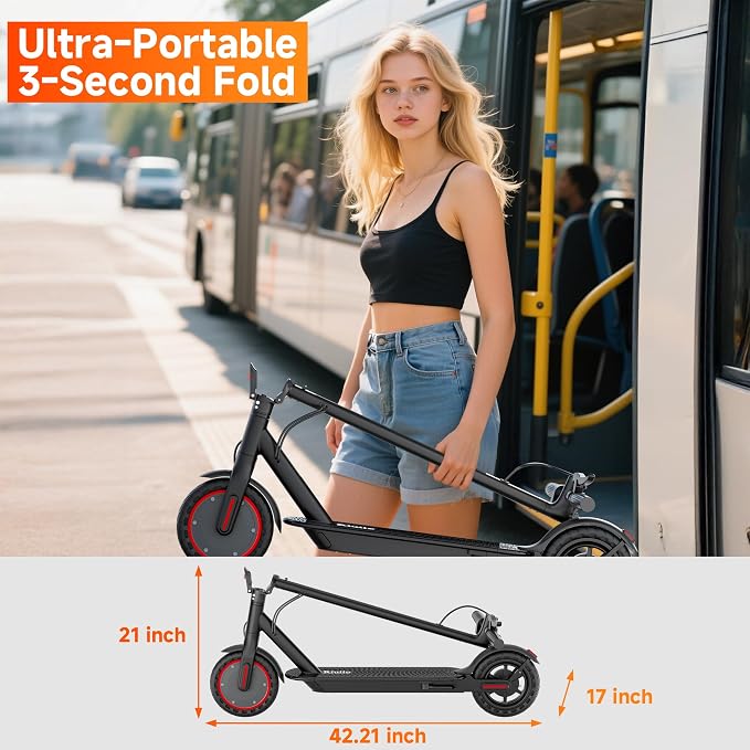 Electric Scooter for Adults, Teens & Big Kids, 350W-500W Motor, 10Mph-21 MPH & 10-28 Miles Max Range, 6.5 to 10 inch Tires, Portable Lightweight E-Scooter