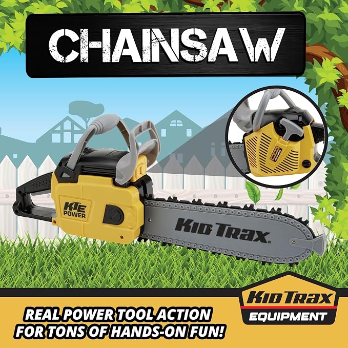 Kid Trax Chain Saw Construction Toys - Kids Toys, Gardening Tools, Kids Chainsaw, Easy to Use, Pretend Play, Tools for Kid, Realistic with Lights & Sounds, Toys for 3 Year Old Boys and Girls Above