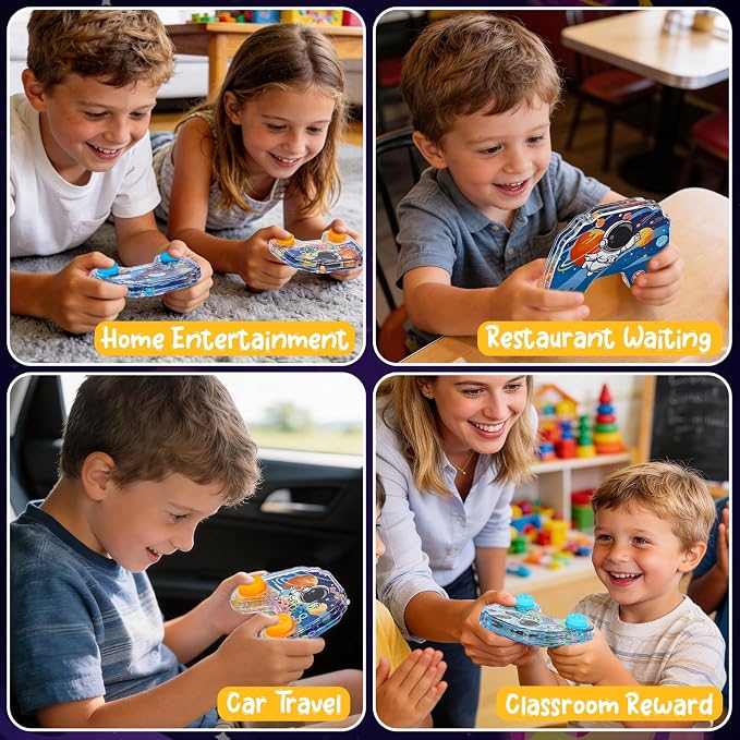 Cleboen 12 Pack Handheld Water Games for Kids, Water Ring Toss Handheld Games Space Party Favors Goodie Bag Stuffers Classroom Rewards for Boys Girls, Stress-Relief Car Games Travel Toys for Kids