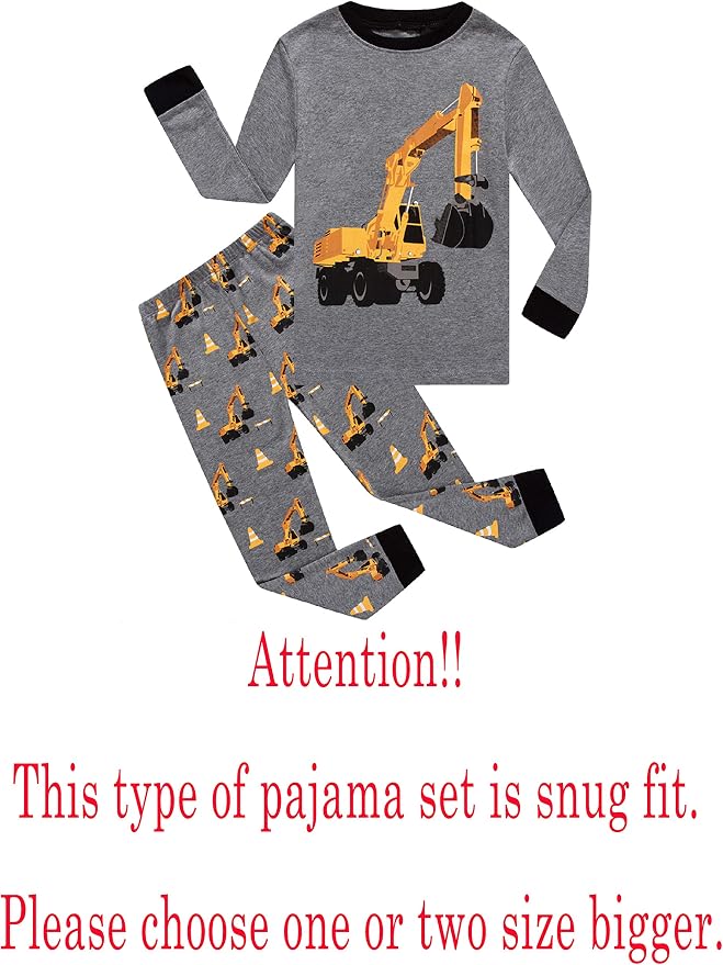 Family Feeling Kids & Toddler Boys Pajamas 2 Piece Pjs Set 100% Cotton Sleepwear