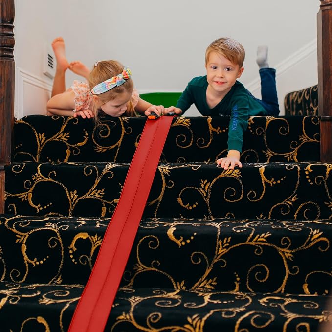Valchemist FlexTrack 5000 Flexible Race Car Track for Kids Toy with Suction Cups Compatible with Hot Wheels and Diecast 1/64th Cars and More 15 Feet Long Rolls Up Portable Racetrack (Rocket Red)