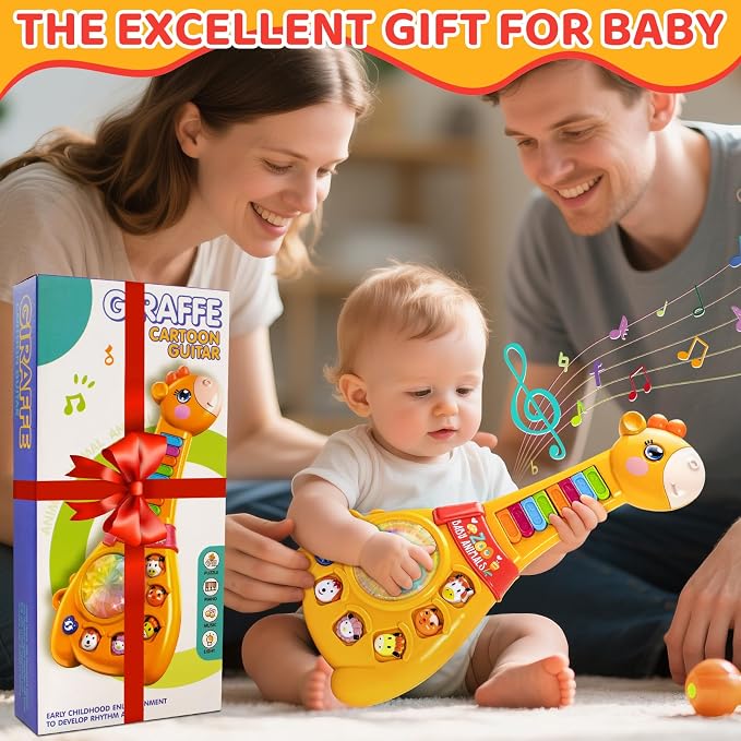 Toys for 1 2 Year Old Boy and Girl Birthday Gift: Baby Musical Guitar Piano | Marstone Educational Toddler Toys for Babies Ages 12 to 18 Months with Animal Sounds & Lights, First Holiday Present
