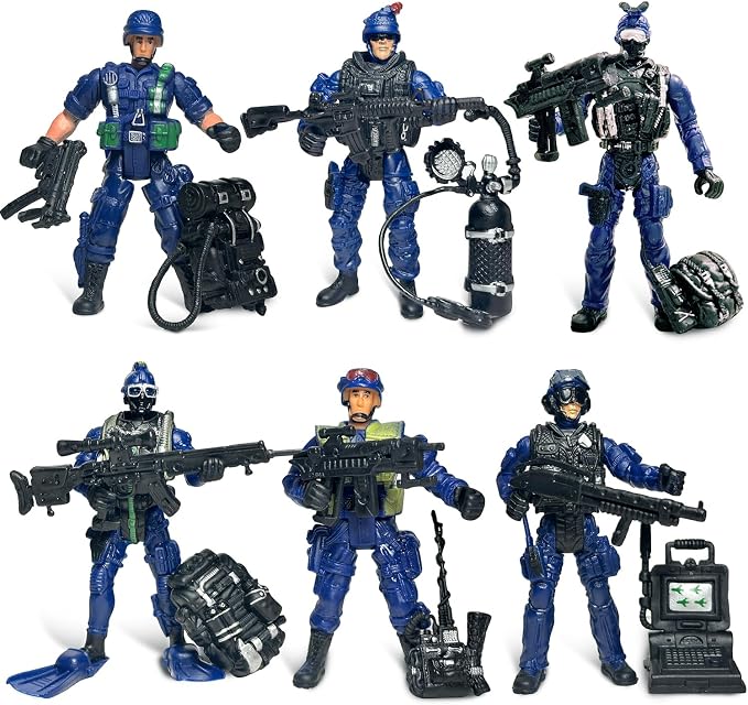 Army Men,Army Men Action Figure with Weapons Military Soldier Playset SWAT Team Toy Birthday Easter Gift Boy Age 4-7
