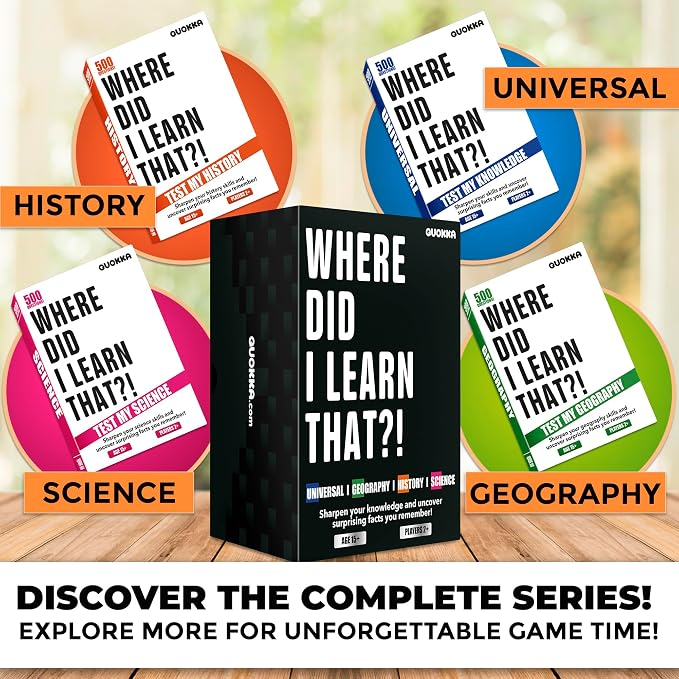 QUOKKA Trivia Card Games for Adults with 500 Questions – Science Board Games for Adults, Teens and Families – Trivia Cards with Answers – Fun Party Game for Family Game Night