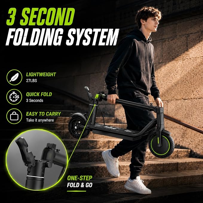 Electric Scooter for Adults, Teens & Big Kids, 350W-500W Motor, 10Mph-21 MPH & 10-28 Miles Max Range, 6.5 to 10 inch Tires, Portable Lightweight E-Scooter