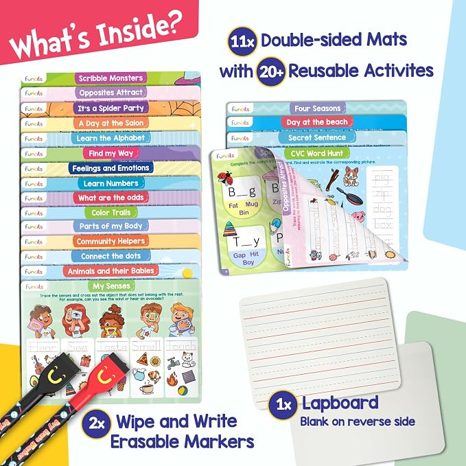 Learn to Write for Kids - Educational Toys & Games, Preschool & Kindergarten Learning Activities, Writing Practice Book, Birthday Gifts for Girls and Boys for Ages 3, 4, 5, 6 Year Old