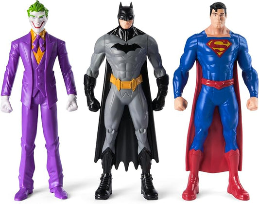 DC Comics Superhero Action Figure Toy: Batman, Superman, and The Joker Gift Set (9.5 Inch, 3 Point Articulation) - Justice League Action Figure Gifts for Men, Boys & Girls
