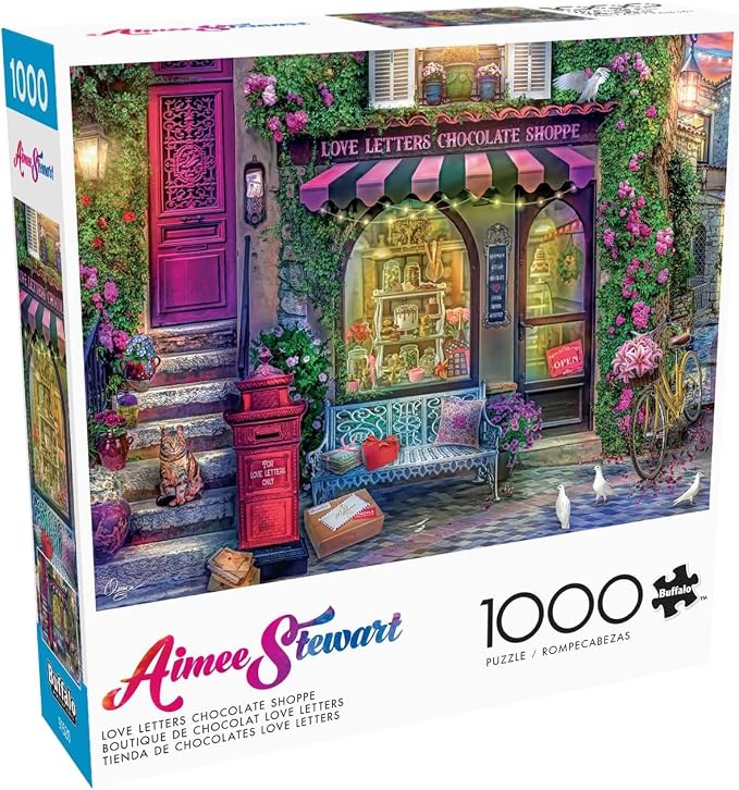 Buffalo Games Aimee Stewart - Chocolate Shoppe - 1000 Piece Jigsaw Puzzle - Multicolor, 26.75 x 19.75 in - 1000 Piece Puzzle for Adults - Full Color Poster - High Resolution Artwork
