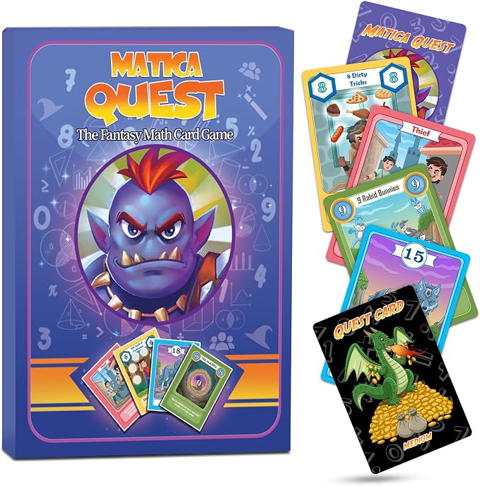Matica Quest: The Fantasy Math Card Game for Kids Ages 7+, Educational Strategy Game on Place Value & Probability, Fun Family or Classroom Play, 2–6 Players