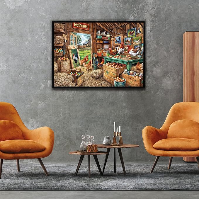 Chicken Coop Puzzles for Adults 1000 Piece, Jigsaw Puzzles for Adults, Adult Challenging Game Toys, Impossible Puzzle, Family Decoration Puzzle, Gifts for Father's Day