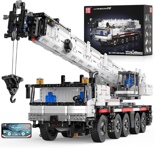 Mould King Construction Crane Building Sets, 17075 APP Programmable Construction Vehicle Model, Large Vehicles Crane Building Kits Gift for Adult/Collections Enthusiasts(3248 Pieces)