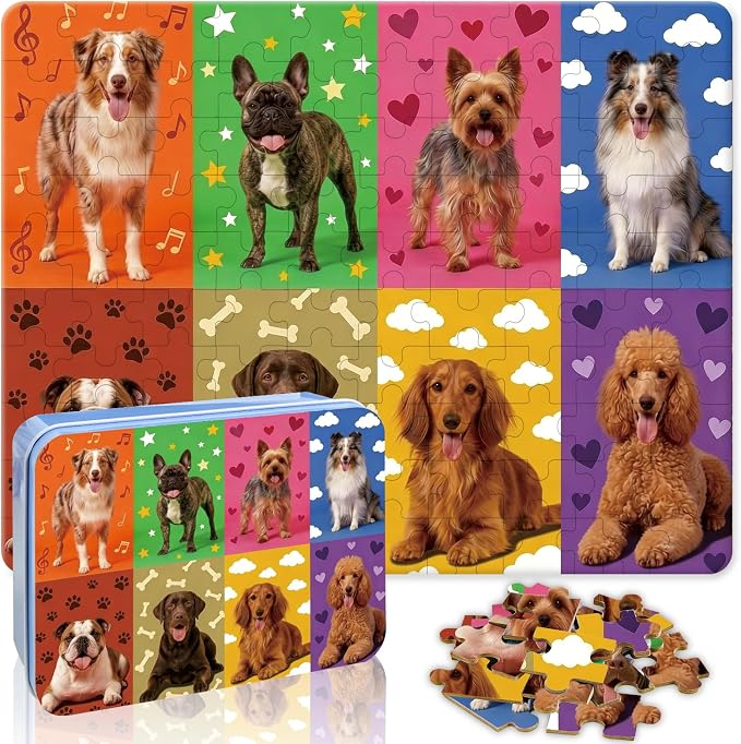 100 Pieces Puzzles for Kids Ages 4-8, Puppy Educational Kids 100 Piece Puzzle, Children Jigsaw Puzzles Kids Puzzles, Educational Learning Puzzle Toys for Girls and Boys