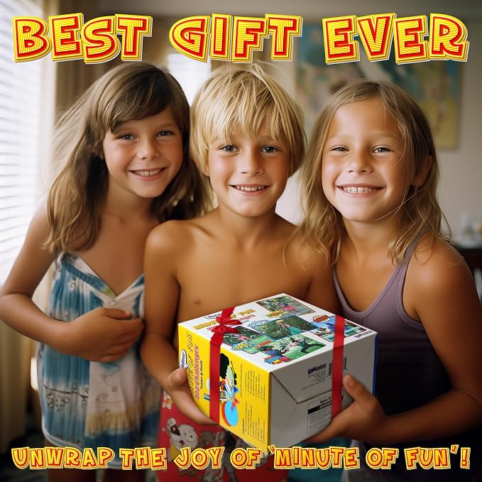 Funwares Original 272 Outdoor Minute of Fun Games - Minute to Win It Family Party & Travel for Kids & Adults, 2-12 Players! Ready to Play Right Out of the Box!