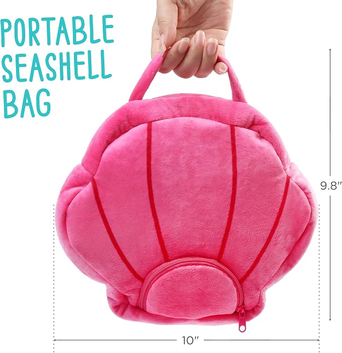 BenBen 5-Pack Ocean Stuffed Animal Set, Sea Creature Plush Toys with Shell Carrying Bag, Cute Plushies for Baby Toddler Kids, Sea Turtle, Octopus, Mermaid, Seahorse, Crab, Baby Shower Party Favors