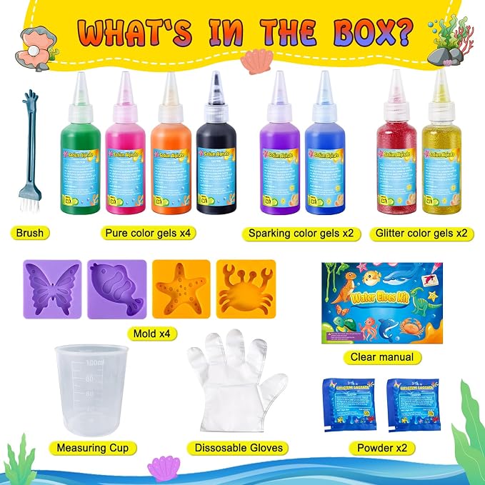 UNGLINGA Magic DIY Water Creation Elf Toy Kit for Kids - 8 Colors Toys Craft Creative Birthday Gifts for Boys Girls Age 5 6 7 8 9 10 11 12