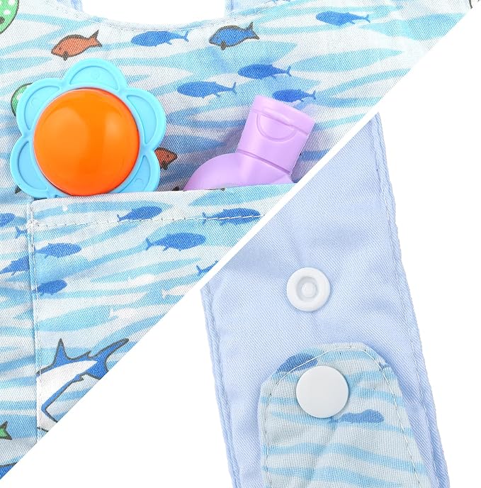 GAGAKU Toy Baby Dolls Carrier for Kids, Reborn Baby Doll Carrier Accessories for Toddlers & Girls - Blue - Fish Pattern