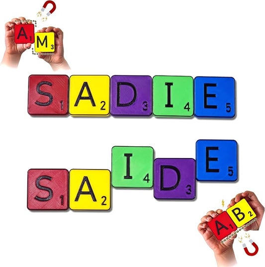 Learn Your Name! Sadie. Personalized Self-Correcting Magnetic Tiles. First Birthday, Christmas Stocking, Easter, Educational Toy for Early Learning
