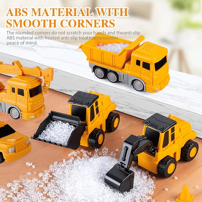 Magnetic Transform Toys for Kids, Assembled Construction Vehicle Cars Toys, Engineering Transforming Cars and Trucks, Outdoor Toddler Activities Toys for Toddler Kids Ages 4-8