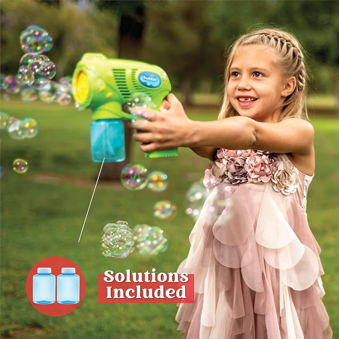 JOYIN 2 Kids Bubble Gun with 2 Bottles Refill Solution, Bubble Machine Gun for Toddlers Kids 4-8, Party Favors, Summer Toy, Outdoors, Easter, Birthday Gift