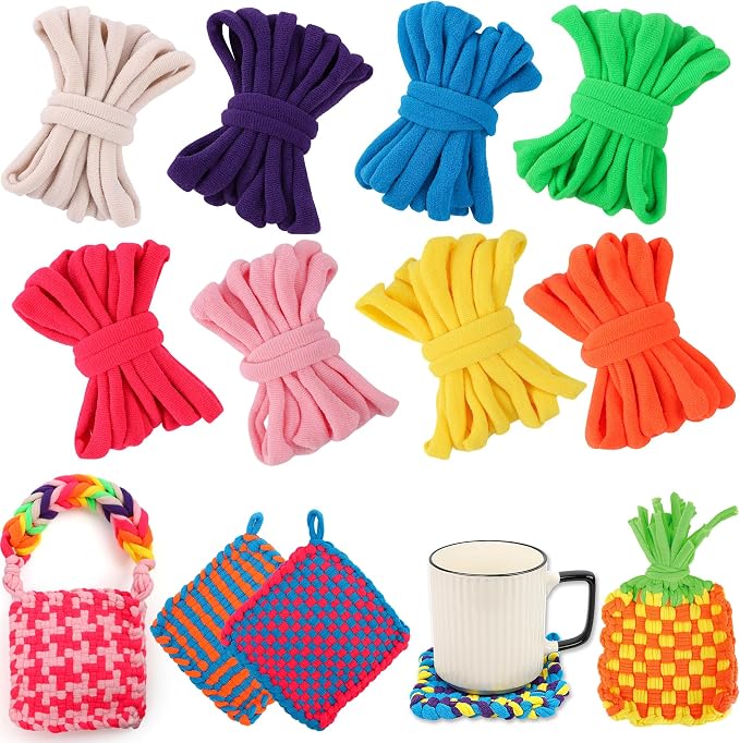 QXHOL 224 PCS Loom Loops Refill for Kids - Elastic Strings Toys for Potholder Weaving Loom Knitting Kits, DIY Craft Supplies Gift for Girls and Boys Ages 6-12