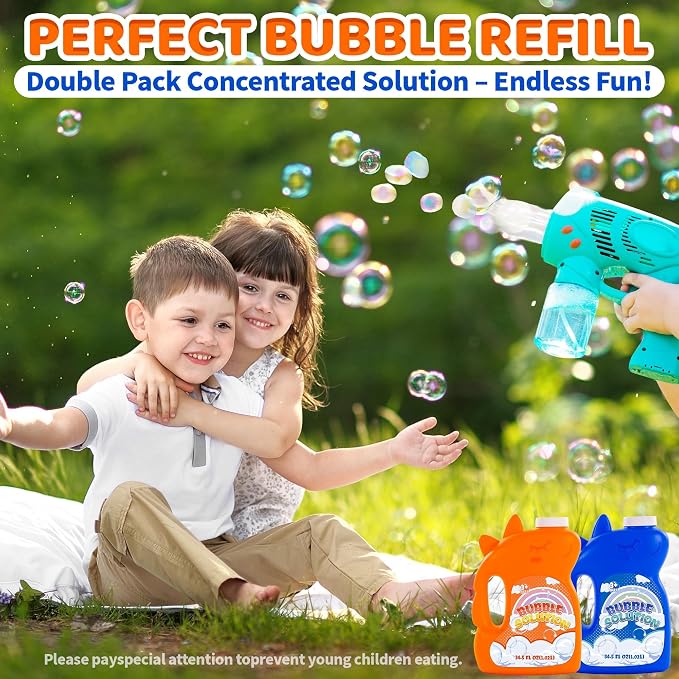 Concentrated Bubble Solution Bulk Refill for Bubble Machines, 70 oz (up to 5 Gallon), Concentrated Liquid for Kids, Giant Wands, Blower, Birthday Party Favors