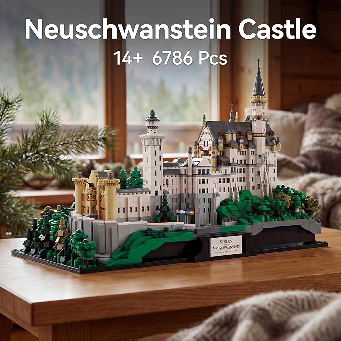 Castle Building Sets for Adults, 6786 Pcs Giant Neuschwanstein Castle Architecture Modular Buildings, Ideals Celebration Day for History Enthusiasts