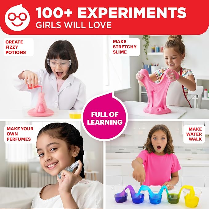 Doctor Jupiter Girls' First Science Kit for Kids Ages 4-5-6-7-8 | Birthday Gift Ideas for 4+ Year Old Girls | STEM Toy Kit with 100+ Experiments | Learning & Educational Projects