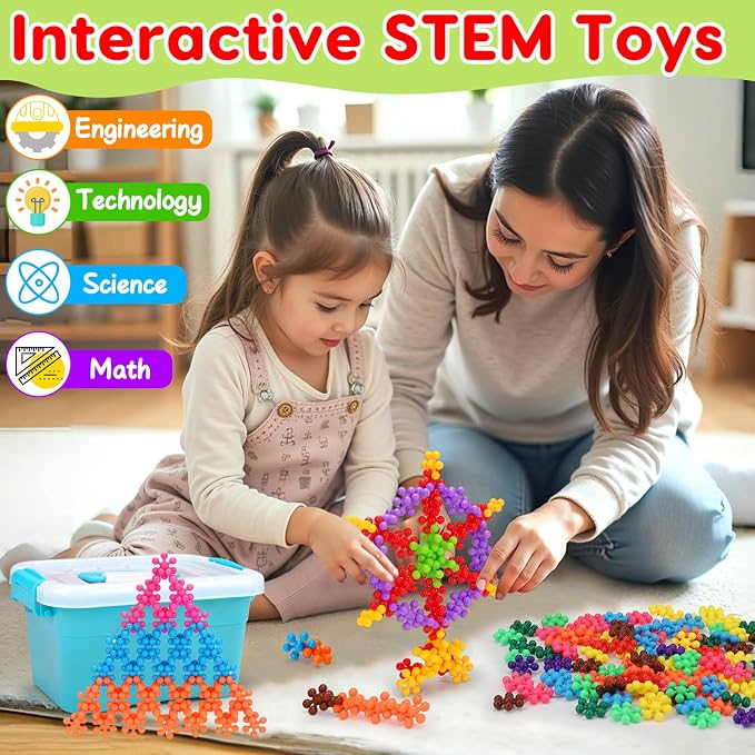 Kids Building STEM Toys for 3 4 5 6+ Year Old Boy Girl Birthday Gifts, 300PCS Educational Interlocking Discs Building Blocks for Kids Ages 3-5 4-8 5-7 Preschool Manipulatives Classroom Must Have