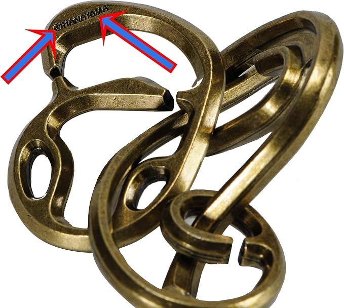 Enigma Hanayama Cast Metal Brain Teaser Puzzle, Level 6 Difficulty Rating, Red Velveteen Drawstring Pouch, Bundled Items