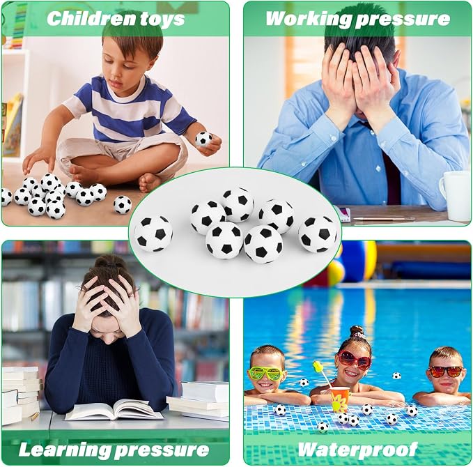 Mini Soccer Stress Balls 20 Packs Mini Soccer Foam Small Foam Squeeze Anxious Toy Sports Stress Ball for Kids School Carnival Reward Football Party Decorations Supplies