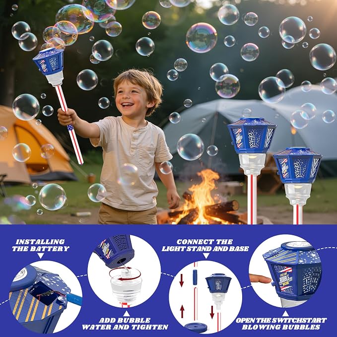 Bubble Machine for Kids Bubble Blower Maker with Lights and Music Automatic Bubble Stand Machine for Parties Birthday Wedding Toddlers Kid Summer Outdoor Toys (Blue)