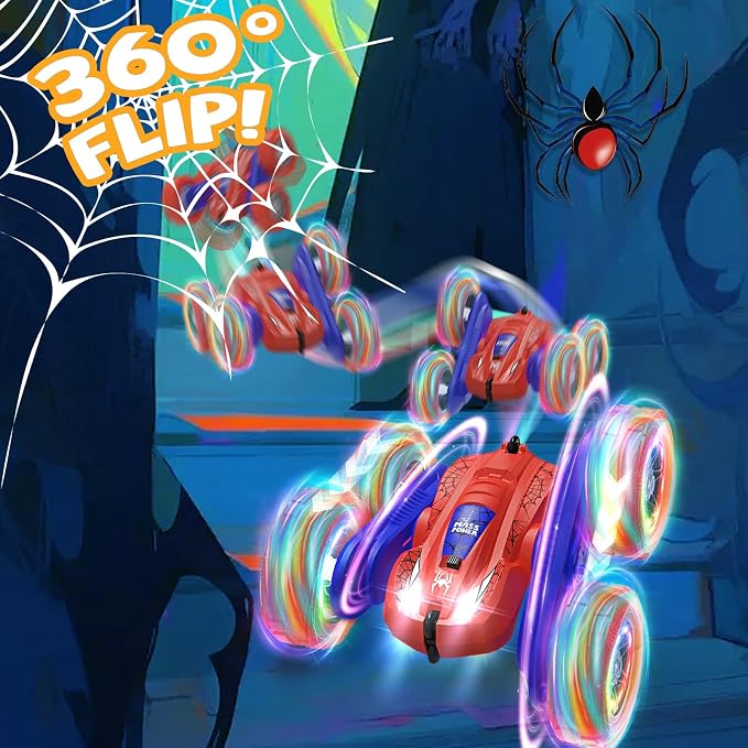 HarworLife Spider Remote Control Car for Boys 4-7, Double-Sided Driving 360° Flips 4WD with Bright Lights for Kids, Fun Outdoor Toys Gifts for Kids Boys Birthday or Christmas Age 4 5 6 7 8 Year Old