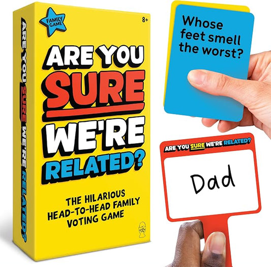 Lucky Egg are You Sure We’re Related? – Hilarious Family Games for Kids and Adults | Board Game with 200 Cards, Paddles & Spinner | Party Games for Family Game Night for 8+ | 2–8 Players
