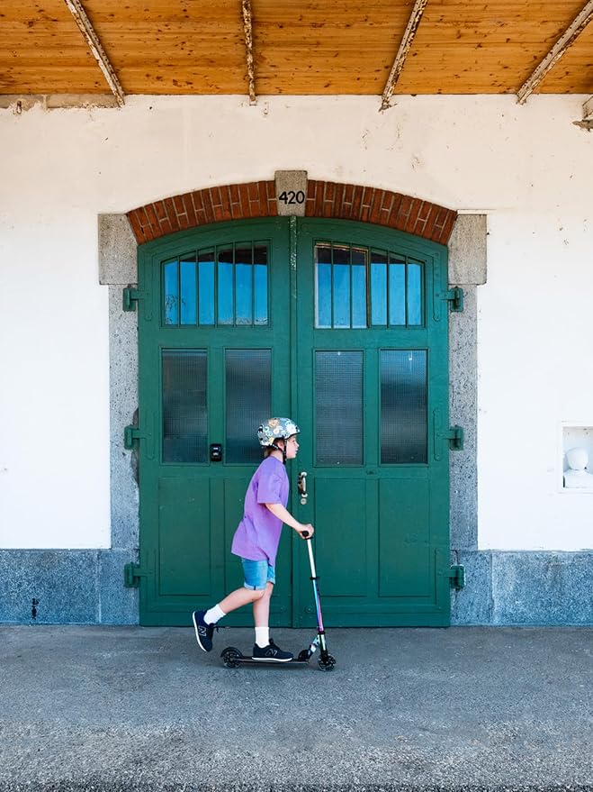 Micro Kickboard | Sprite Foldable LED Scooter for Ages 6+ | Children up to 220 lbs | 2 Wheel | Travel Ready | Adjustable T Bar | Smooth Ride, Motion Activated PU LED Wheels | Swiss Design