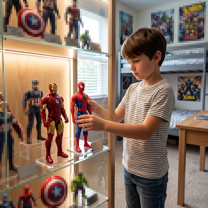 2PCS Superhero Action Figures Set, 12 Inch Movable Joints PVC Collectible Toys, Spider Hero & Armored Hero Figures for Fans, Display & Gift
