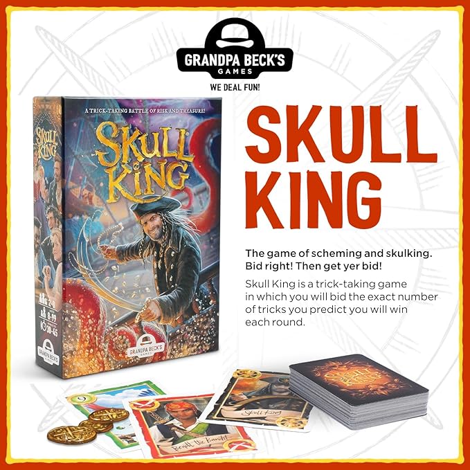 Grandpa Beck's Games Skull King - The Ultimate Pirate Trick Taking Card Game | Strategy Game for Friends, Family, Game Night | from The Creators of Cover Your Assets | 2-8 Players Ages 8+ (Base Game)