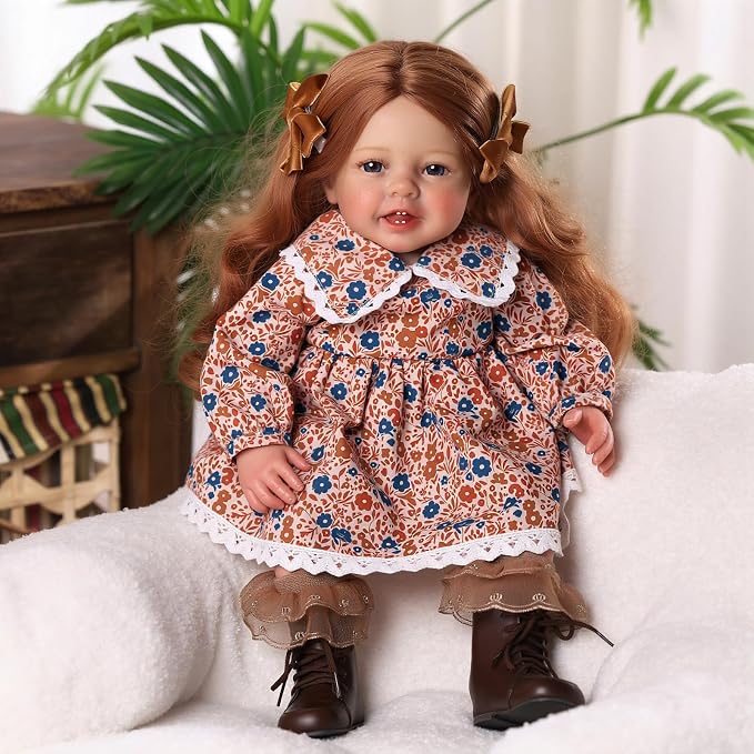 BABESIDE Lifelike Reborn Baby Dolls Dara - 20 Inch Realistic-Newborn Baby Doll Long Hair Girl Handmade Real Life Baby Dolls with Clothes and Toy Accessories Gift for Kids Age 3+
