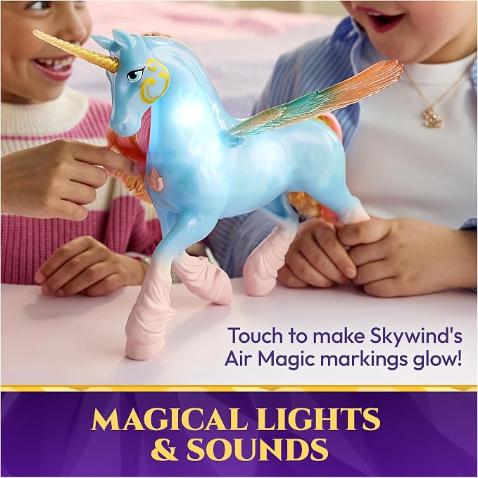 Unicorn Academy, Interactive Glow Magic Skywind Unicorn Toy with Magical Lights & Sounds, Dolls & Unicorn Toys for Girls, Birthday Gifts for Ages 4 and up
