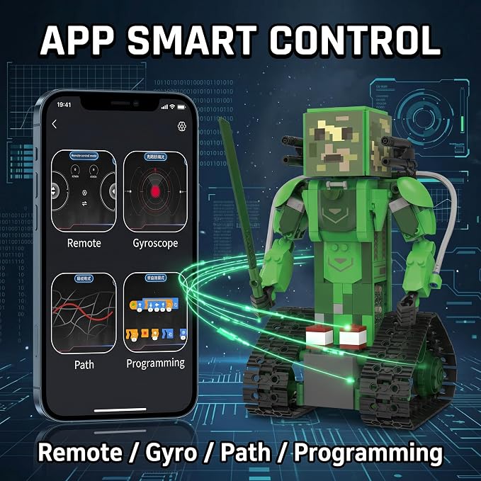 5 in 1 RC Robot Building Kit for Kids 8-12, Programmable STEM Coding Robot Toy with APP & Remote Control, DIY Robotics Kit Gift