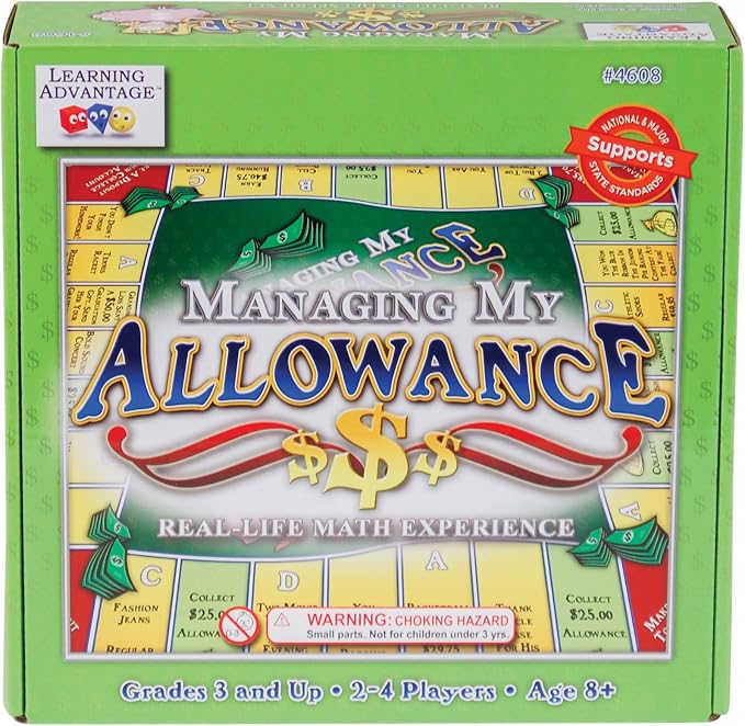 LEARNING ADVANTAGE Managing My Allowance Money Game | for Ages 8+ | Teach Financial Literacy | First Money Experience for Kids