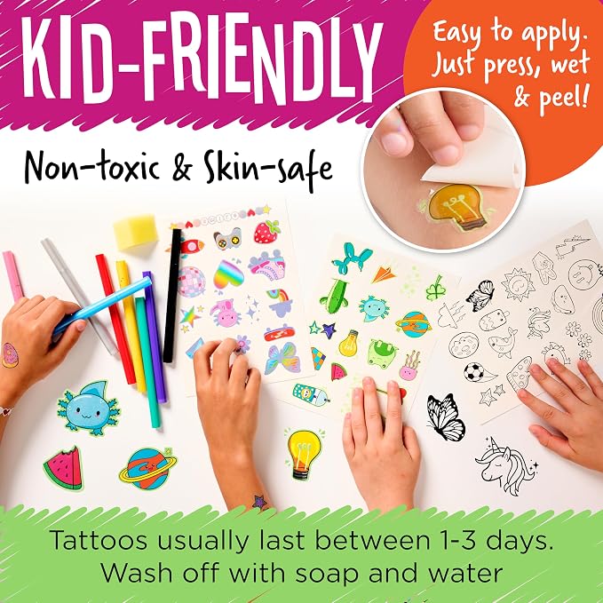 Creativity for Kids Tattoo Designer Studio: Create 50+ DIY Temporary Tattoos, Toys and Gifts for Girls and Boys, Arts and Crafts Activities for Kids (Ages 6+)